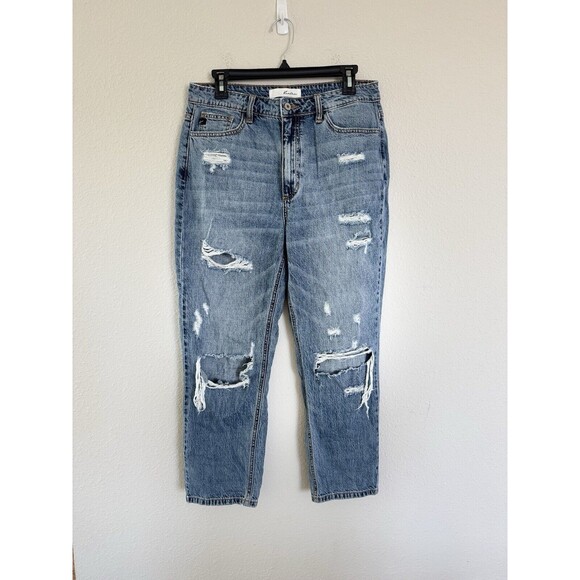 KanCan Denim - Kancan Estilo Dark Wash Classic Distressed Casual Straight Leg Jeans Size 9/28
